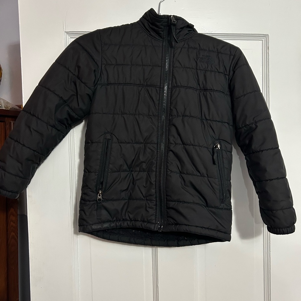 North Face Black Reversible Quilted Jacket size Youth L 14-16